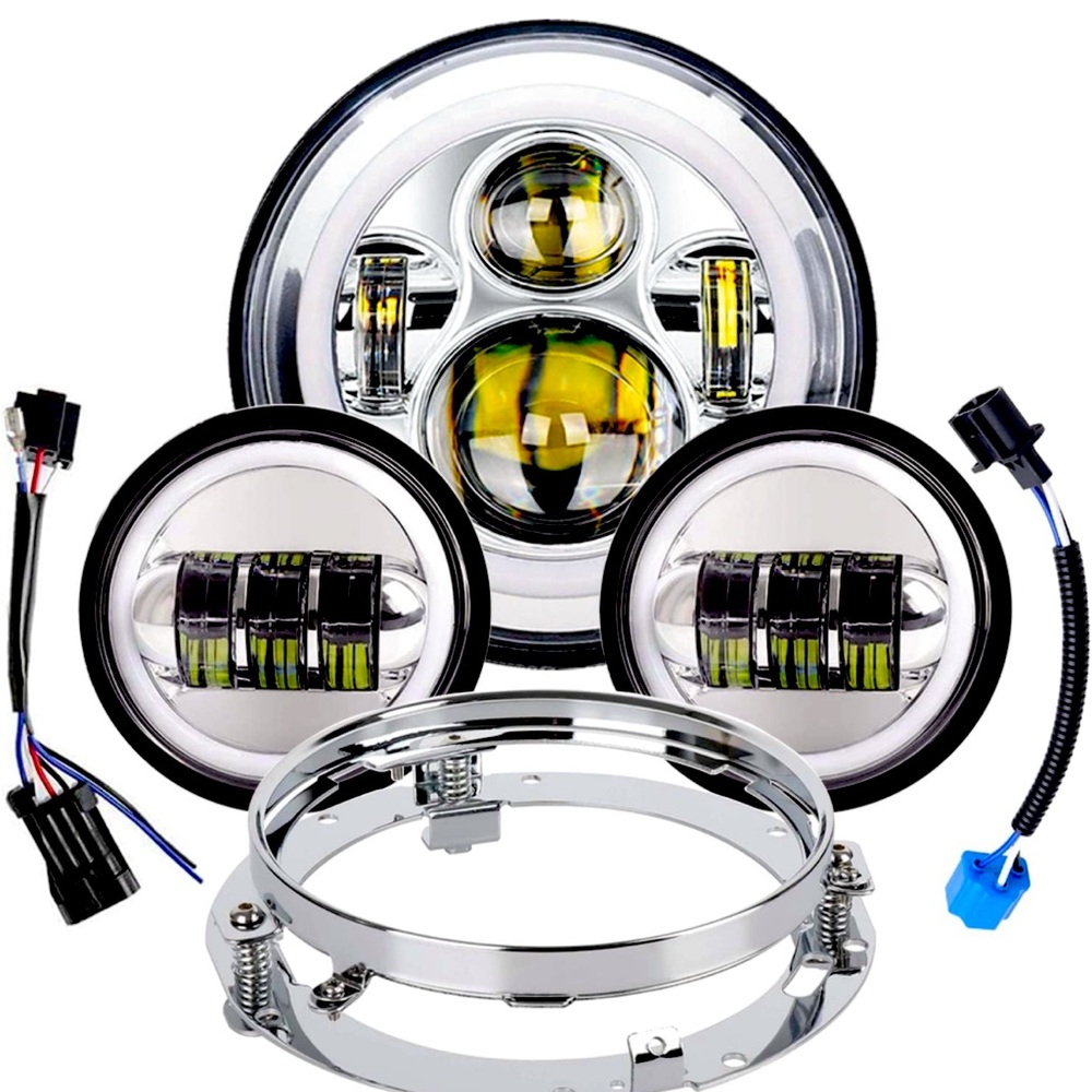 7 inch LED Headlight Fog Passing Lights DOT Kit